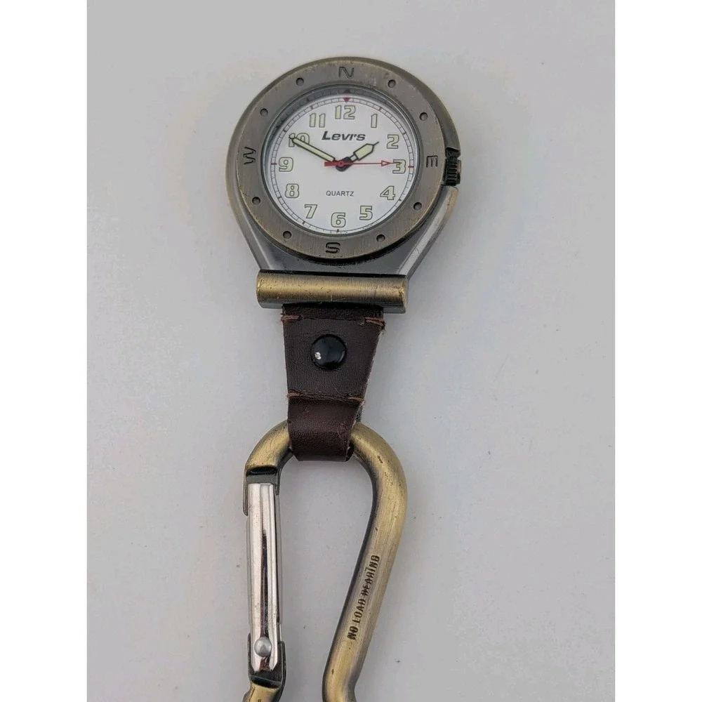 Vintage Levi's‎ Carabiner Clip Watch 43mm Case- New Battery